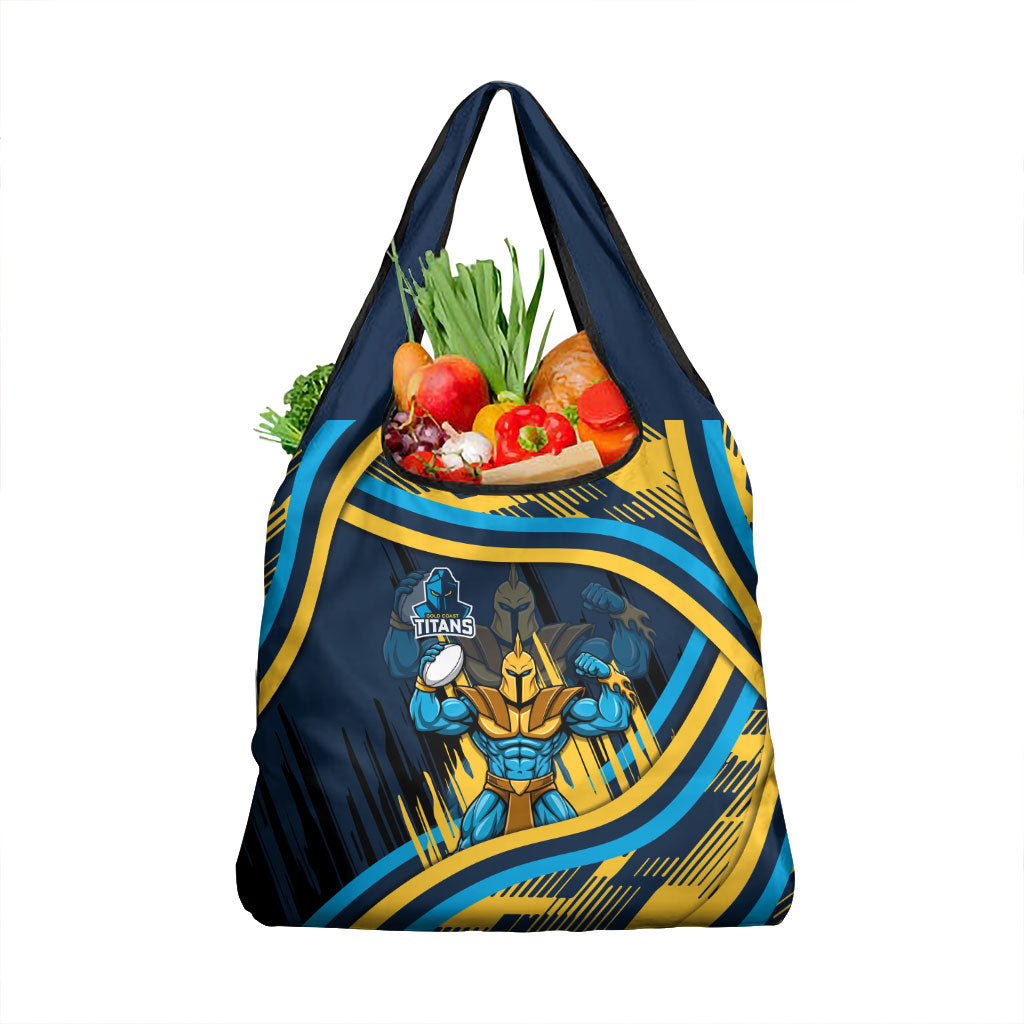 Titans Rugby Mascot Grocery Bag Fierce Athlete Graphic in Sports Style