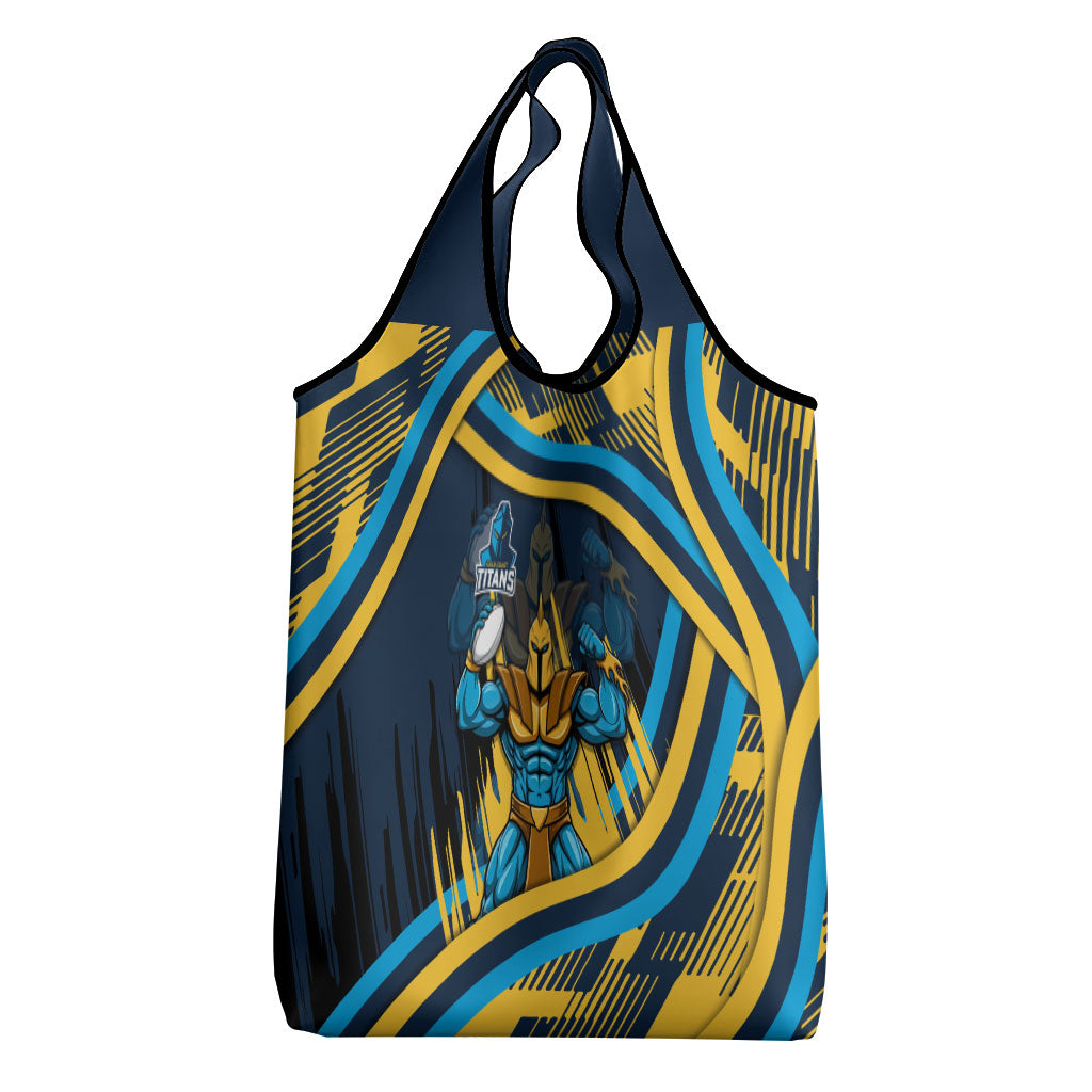 Titans Rugby Mascot Grocery Bag Fierce Athlete Graphic in Sports Style