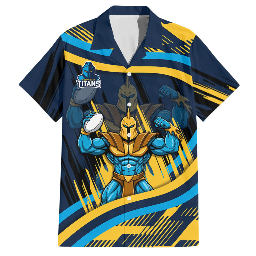 Titans Rugby Mascot Hawaiian Shirt Fierce Athlete Graphic in Sports Style