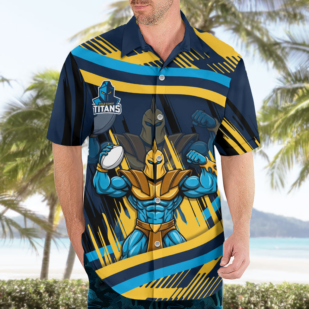 Titans Rugby Mascot Hawaiian Shirt Fierce Athlete Graphic in Sports Style