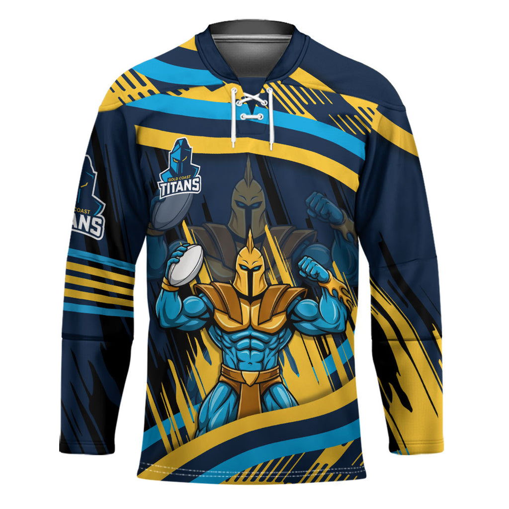 Titans Rugby Mascot Hockey Jersey Fierce Athlete Graphic in Sports Style