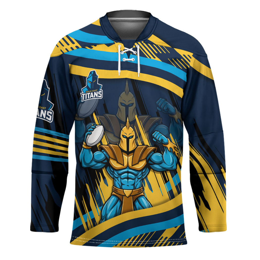 Titans Rugby Mascot Hockey Jersey Fierce Athlete Graphic in Sports Style