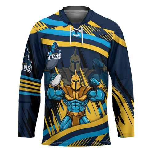 Titans Rugby Mascot Hockey Jersey Fierce Athlete Graphic in Sports Style