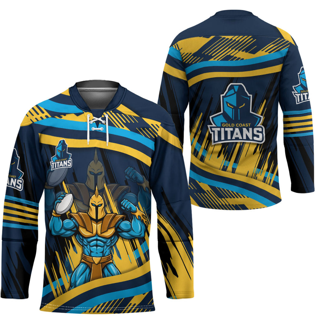 Titans Rugby Mascot Hockey Jersey Fierce Athlete Graphic in Sports Style