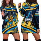 Titans Rugby Mascot Hoodie Dress Fierce Athlete Graphic in Sports Style