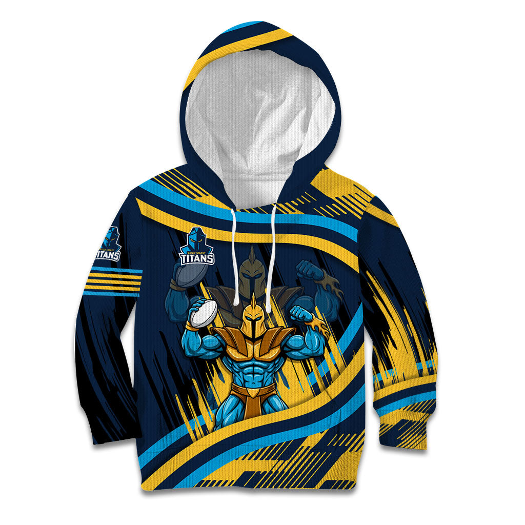 Titans Rugby Mascot Kid Hoodie Fierce Athlete Graphic in Sports Style