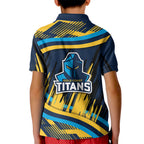 Titans Rugby Mascot Kid Polo Shirt Fierce Athlete Graphic in Sports Style