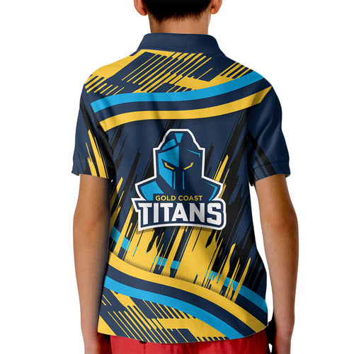 Titans Rugby Mascot Kid Polo Shirt Fierce Athlete Graphic in Sports Style