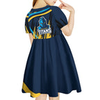 Titans Rugby Mascot Kid Short Sleeve Dress Fierce Athlete Graphic in Sports Style
