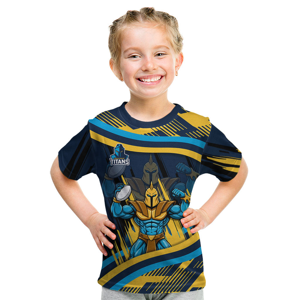 Titans Rugby Mascot Kid T Shirt Fierce Athlete Graphic in Sports Style