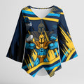 Titans Rugby Mascot Kimono Sleeve Blouse Fierce Athlete Graphic in Sports Style