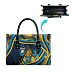 Titans Rugby Mascot Leather Bag Fierce Athlete Graphic in Sports Style