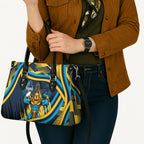 Titans Rugby Mascot Leather Bag Fierce Athlete Graphic in Sports Style