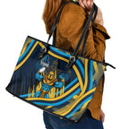 Titans Rugby Mascot Leather Tote Bag Fierce Athlete Graphic in Sports Style