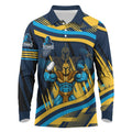 Titans Rugby Mascot Long Sleeve Polo Shirt Fierce Athlete Graphic in Sports Style