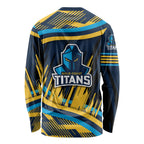 Titans Rugby Mascot Long Sleeve Shirt Fierce Athlete Graphic in Sports Style