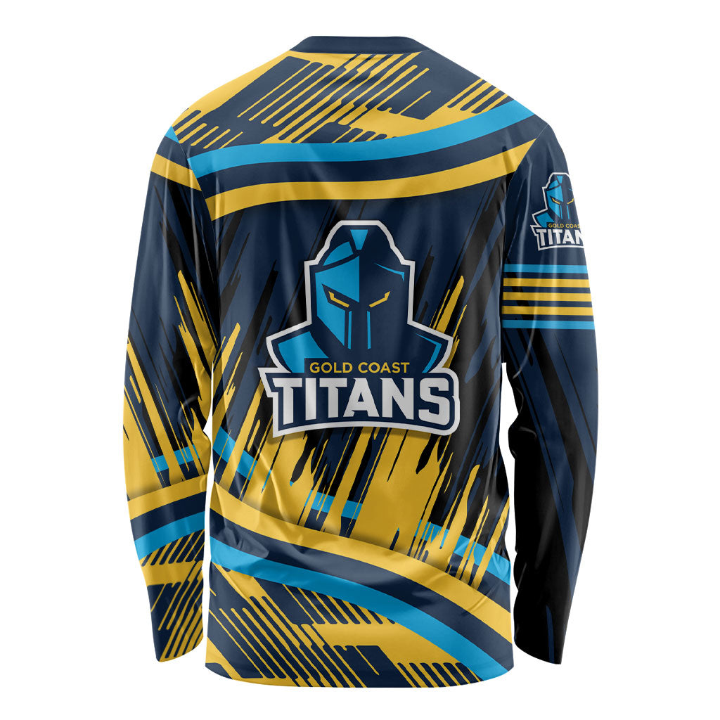 Titans Rugby Mascot Long Sleeve Shirt Fierce Athlete Graphic in Sports Style