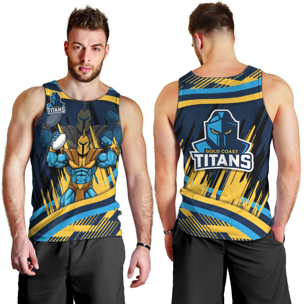 Titans Rugby Mascot Men Tank Top Fierce Athlete Graphic in Sports Style