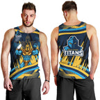 Titans Rugby Mascot Men Tank Top Fierce Athlete Graphic in Sports Style