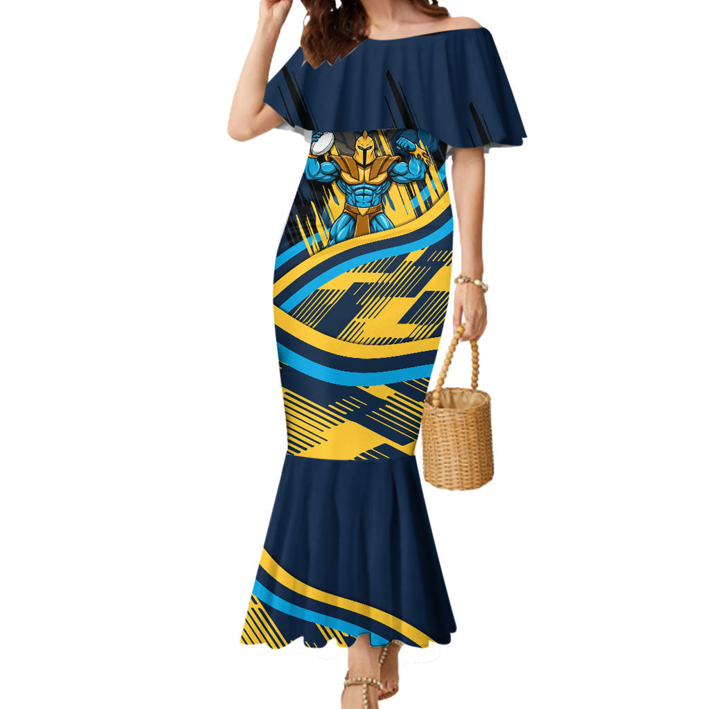 Titans Rugby Mascot Mermaid Dress Fierce Athlete Graphic in Sports Style