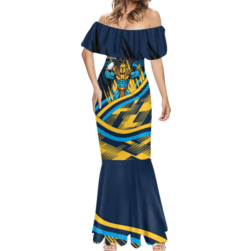 Titans Rugby Mascot Mermaid Dress Fierce Athlete Graphic in Sports Style