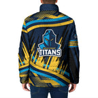 Titans Rugby Mascot Padded Jacket Fierce Athlete Graphic in Sports Style