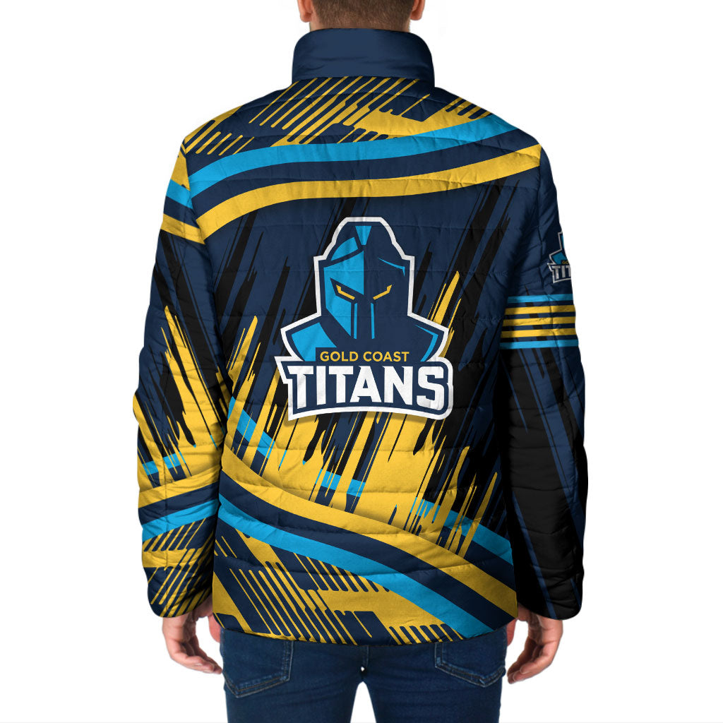 Titans Rugby Mascot Padded Jacket Fierce Athlete Graphic in Sports Style