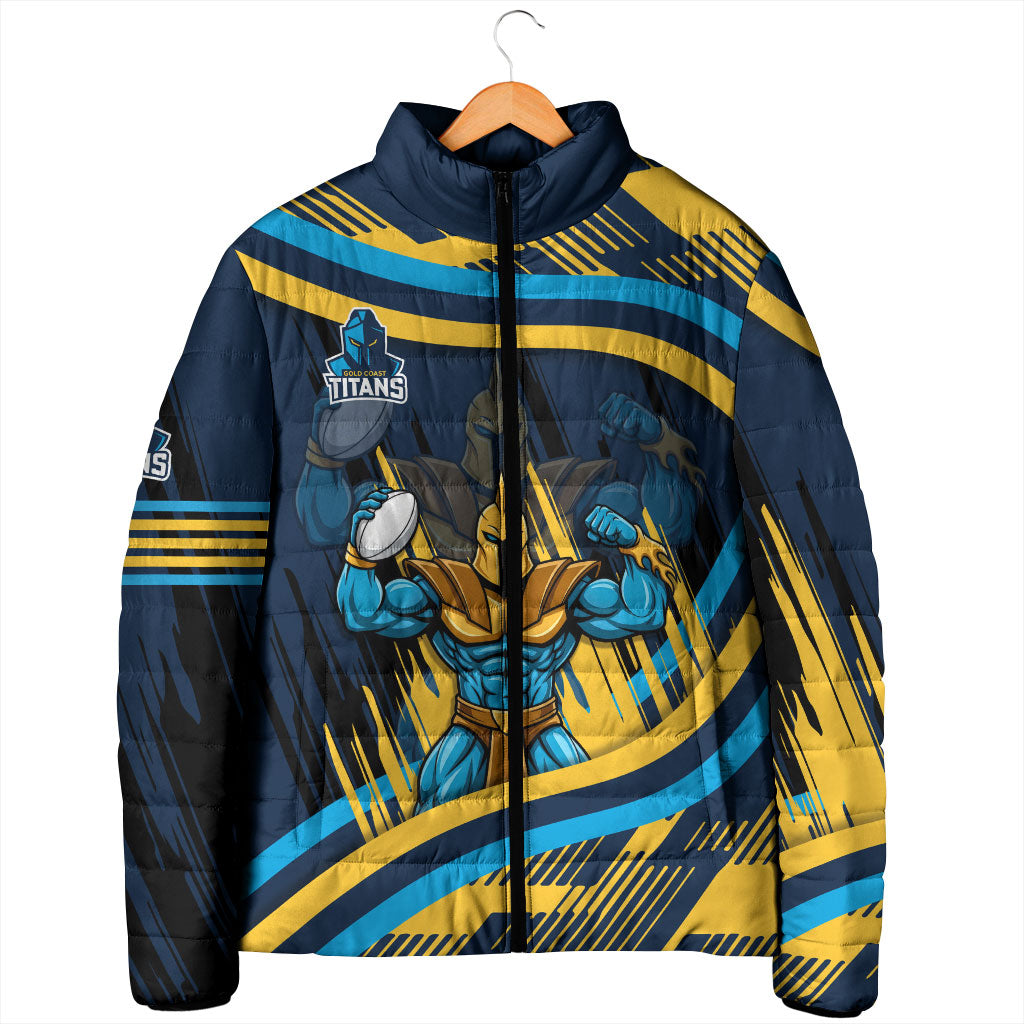 Titans Rugby Mascot Padded Jacket Fierce Athlete Graphic in Sports Style