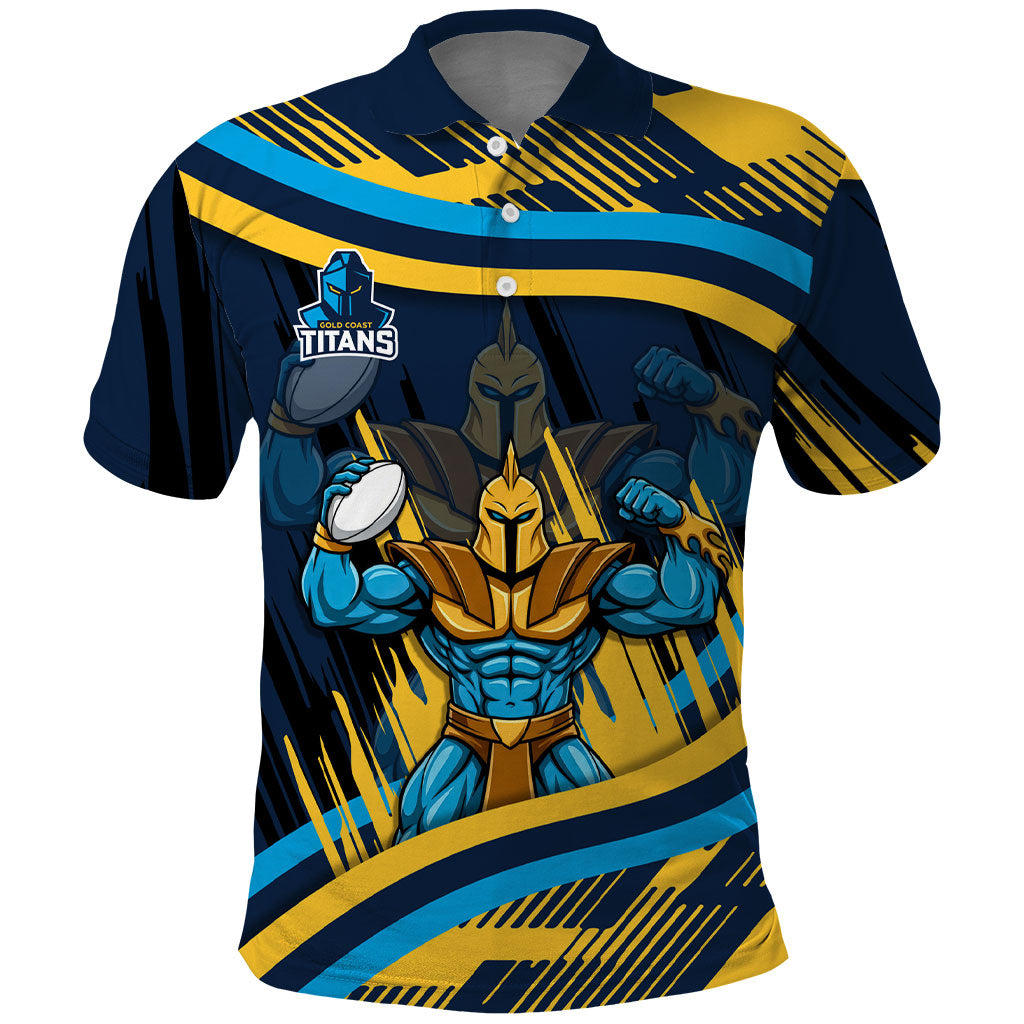 Titans Rugby Mascot Polo Shirt Fierce Athlete Graphic in Sports Style