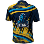 Titans Rugby Mascot Polo Shirt Fierce Athlete Graphic in Sports Style