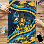 Titans Rugby Mascot Puzzle Fierce Athlete Graphic in Sports Style