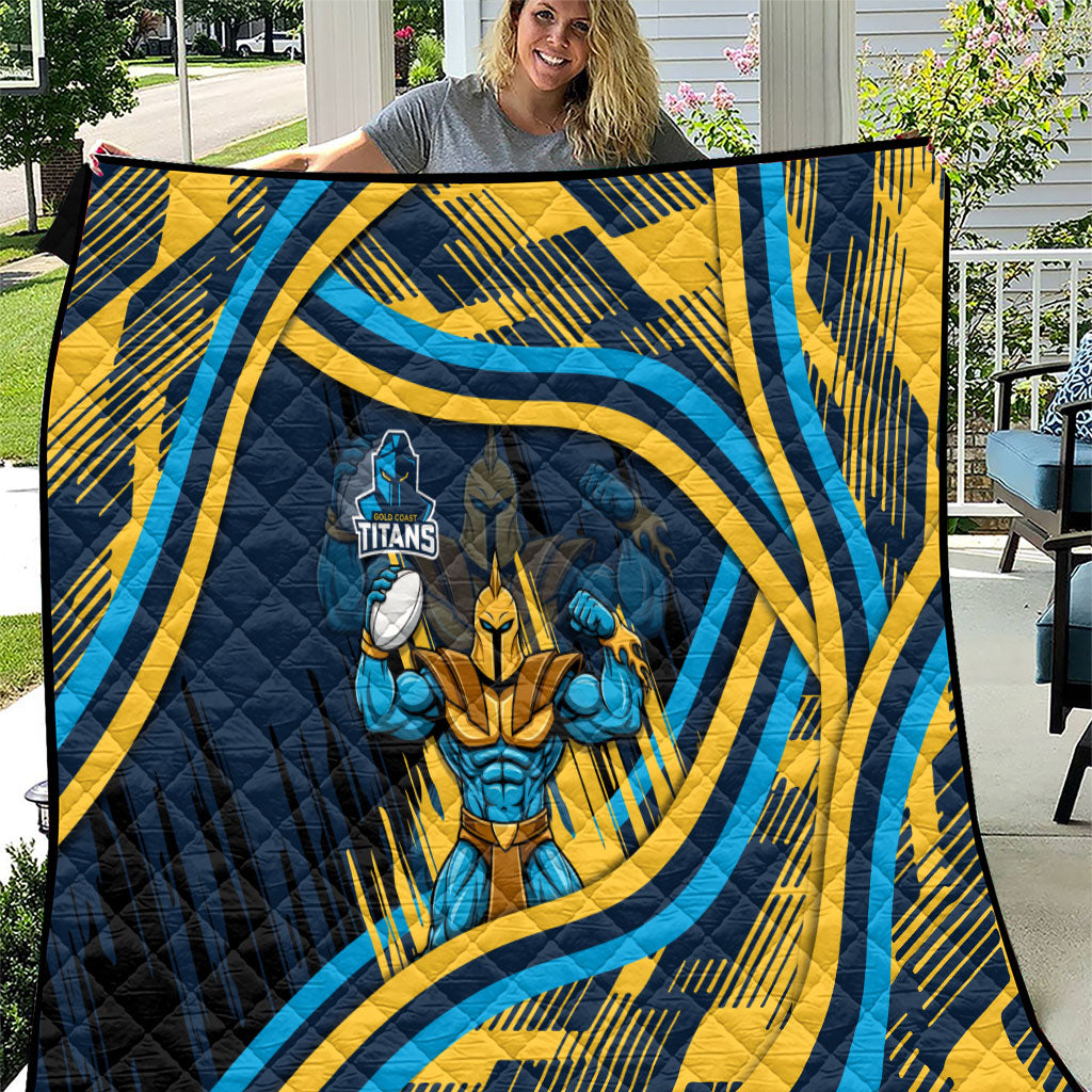 Titans Rugby Mascot Quilt Fierce Athlete Graphic in Sports Style