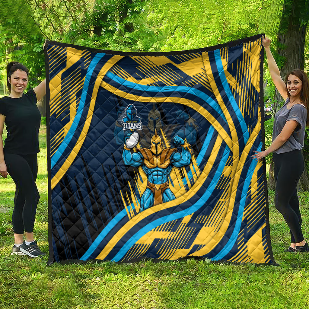Titans Rugby Mascot Quilt Fierce Athlete Graphic in Sports Style