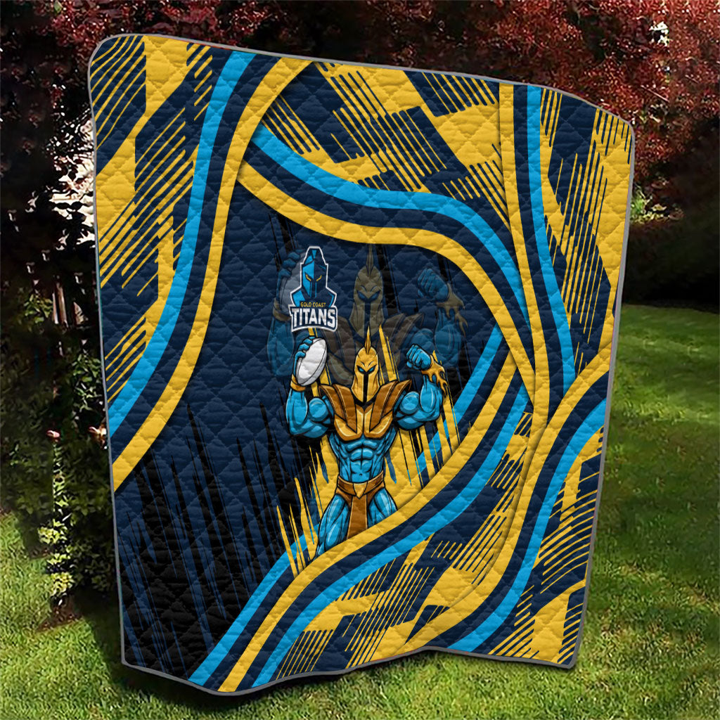 Titans Rugby Mascot Quilt Fierce Athlete Graphic in Sports Style