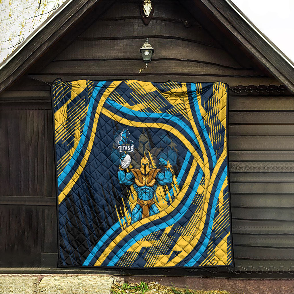 Titans Rugby Mascot Quilt Fierce Athlete Graphic in Sports Style