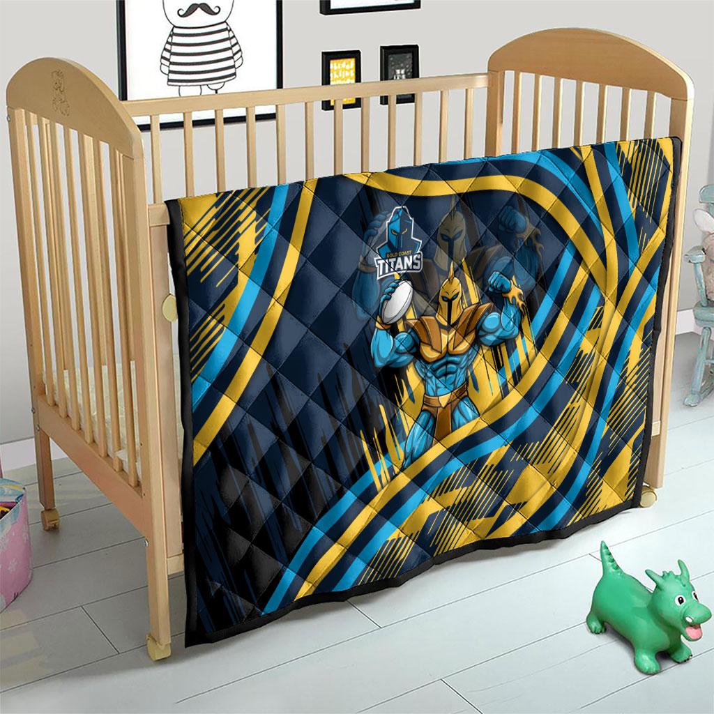 Titans Rugby Mascot Quilt Fierce Athlete Graphic in Sports Style