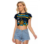 Titans Rugby Mascot Raglan Cropped T Shirt Fierce Athlete Graphic in Sports Style