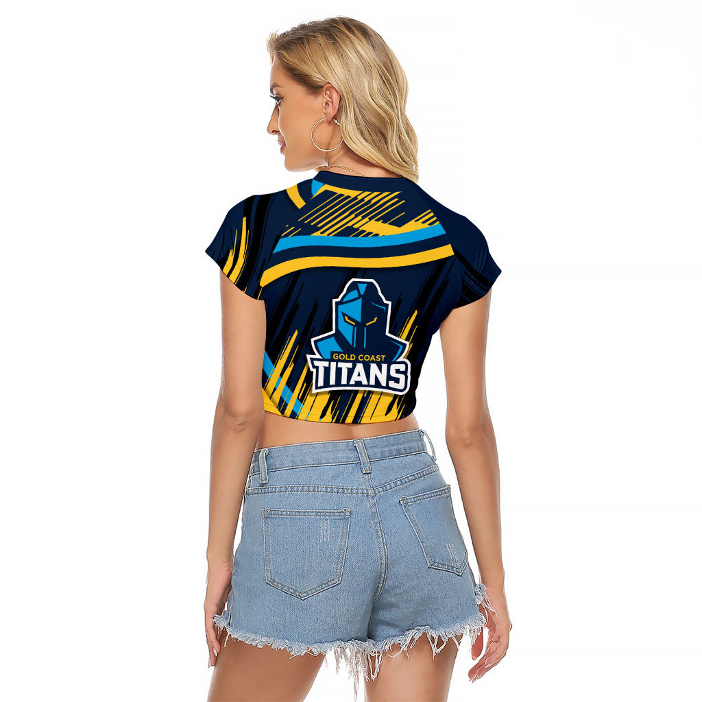 Titans Rugby Mascot Raglan Cropped T Shirt Fierce Athlete Graphic in Sports Style