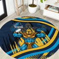 Titans Rugby Mascot Round Carpet Fierce Athlete Graphic in Sports Style
