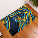 Titans Rugby Mascot Rubber Doormat Fierce Athlete Graphic in Sports Style