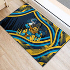 Titans Rugby Mascot Rubber Doormat Fierce Athlete Graphic in Sports Style