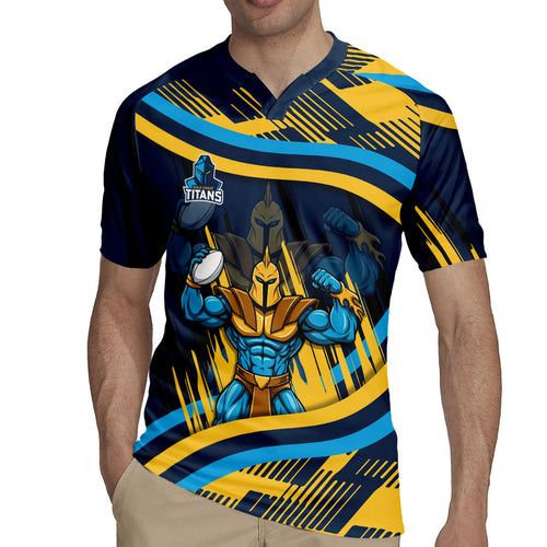 Titans Rugby Mascot Rugby Jersey Fierce Athlete Graphic in Sports Style