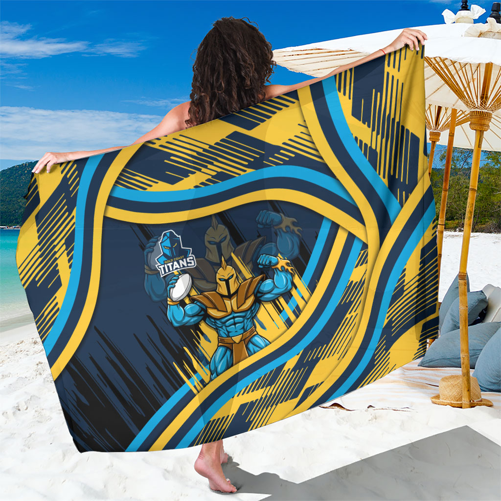 Titans Rugby Mascot Sarong Fierce Athlete Graphic in Sports Style