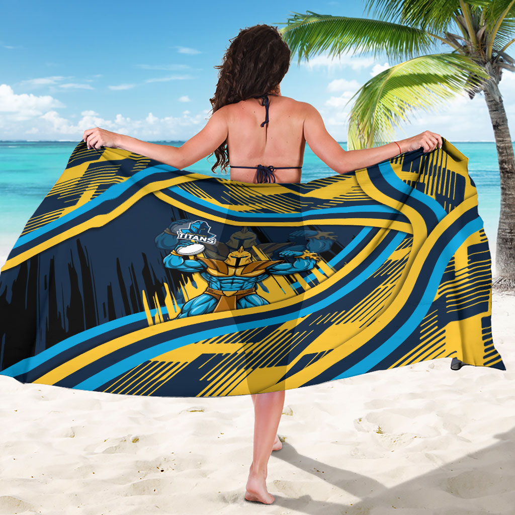Titans Rugby Mascot Sarong Fierce Athlete Graphic in Sports Style