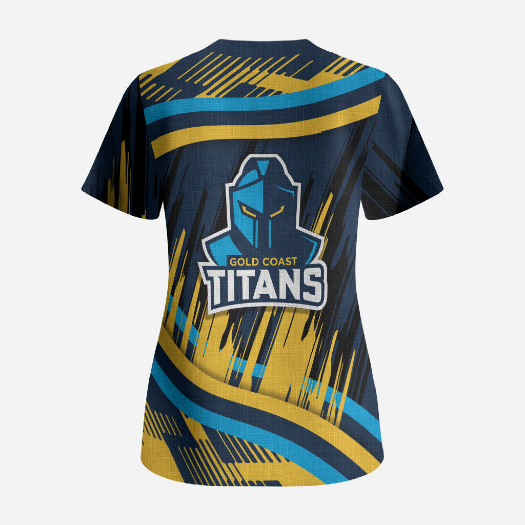 Titans Rugby Mascot Scrub Top Fierce Athlete Graphic in Sports Style