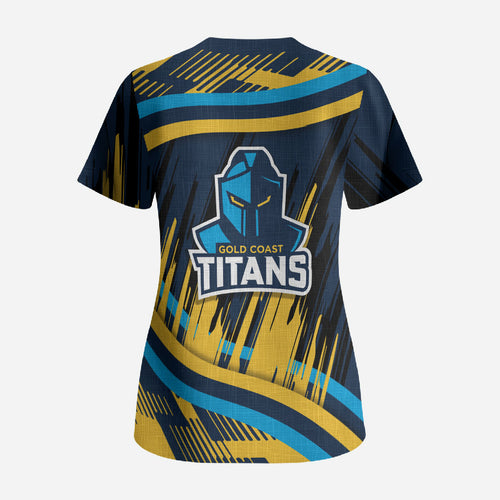 Titans Rugby Mascot Scrub Top Fierce Athlete Graphic in Sports Style