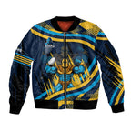 Titans Rugby Mascot Sleeve Zip Bomber Jacket Fierce Athlete Graphic in Sports Style