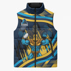 Titans Rugby Mascot Sleeveless Puffer Jacket Fierce Athlete Graphic in Sports Style