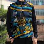Titans Rugby Mascot Sleeveless Puffer Jacket Fierce Athlete Graphic in Sports Style