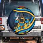 Titans Rugby Mascot Spare Tire Cover Fierce Athlete Graphic in Sports Style